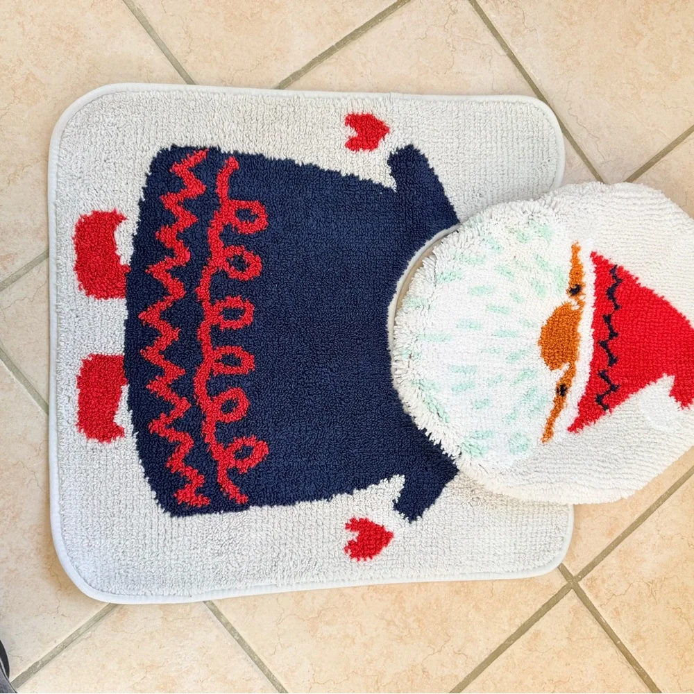 Threshold Santa Bath Mat Set - Red, White, Blue holiday